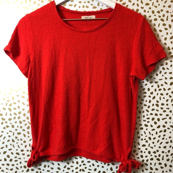 Madewell Tops - MADEWELL red tie top SIZE SMALL